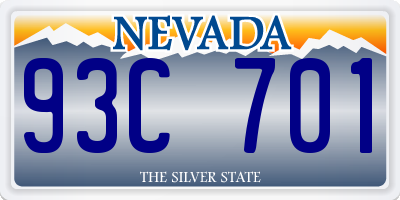 NV license plate 93C701