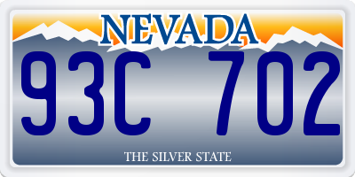 NV license plate 93C702