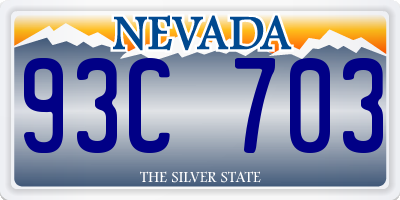 NV license plate 93C703