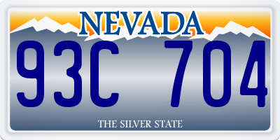 NV license plate 93C704