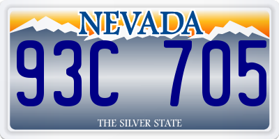 NV license plate 93C705