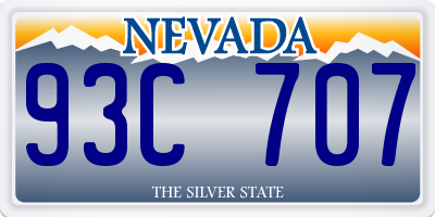 NV license plate 93C707