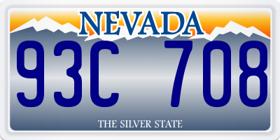 NV license plate 93C708