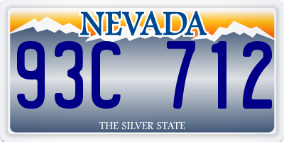 NV license plate 93C712