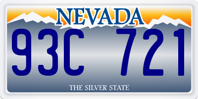 NV license plate 93C721