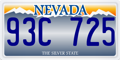 NV license plate 93C725