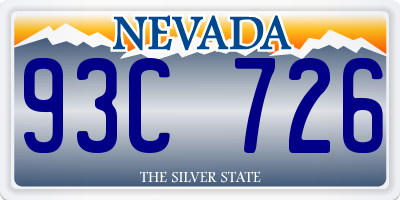 NV license plate 93C726