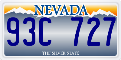 NV license plate 93C727