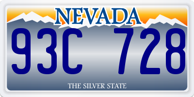 NV license plate 93C728