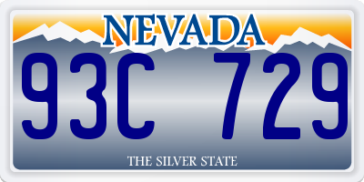 NV license plate 93C729