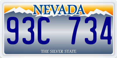 NV license plate 93C734