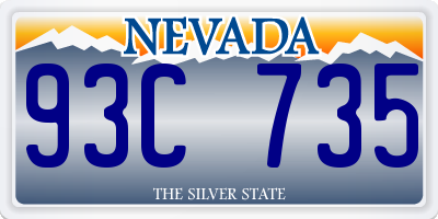 NV license plate 93C735