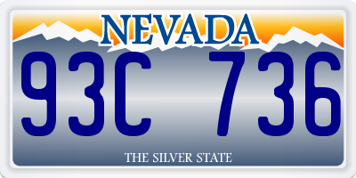 NV license plate 93C736