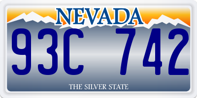 NV license plate 93C742