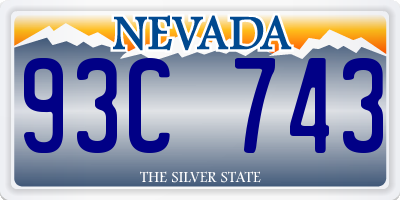 NV license plate 93C743