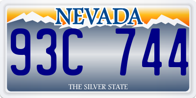 NV license plate 93C744