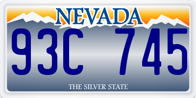 NV license plate 93C745