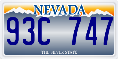 NV license plate 93C747