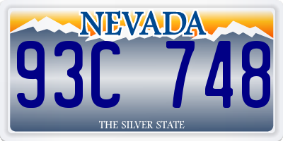 NV license plate 93C748