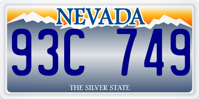 NV license plate 93C749