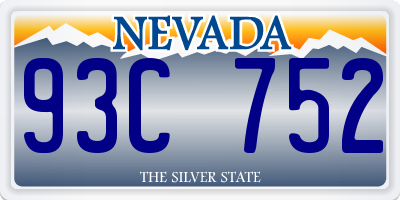 NV license plate 93C752