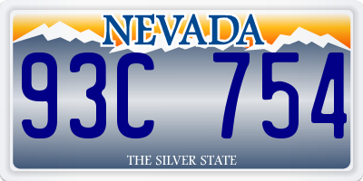 NV license plate 93C754