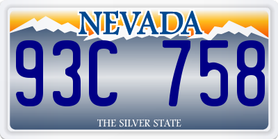 NV license plate 93C758