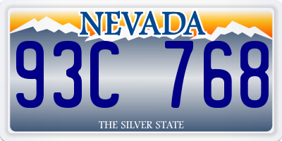 NV license plate 93C768