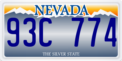 NV license plate 93C774