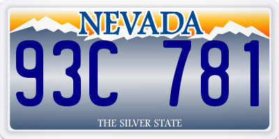 NV license plate 93C781