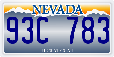 NV license plate 93C783