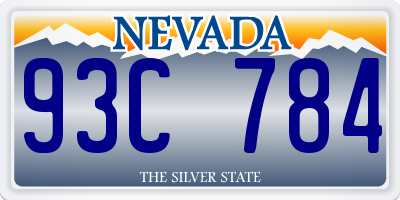 NV license plate 93C784