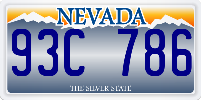 NV license plate 93C786