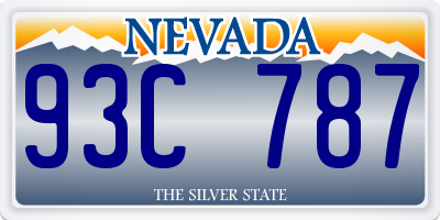 NV license plate 93C787