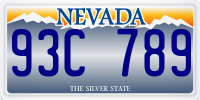 NV license plate 93C789