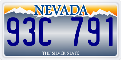 NV license plate 93C791