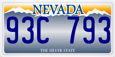 NV license plate 93C793