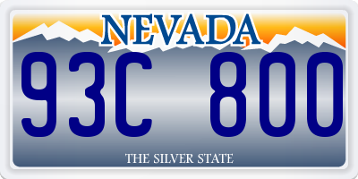 NV license plate 93C800