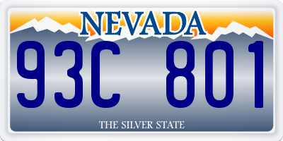 NV license plate 93C801