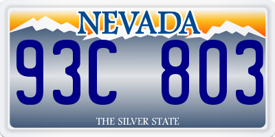 NV license plate 93C803