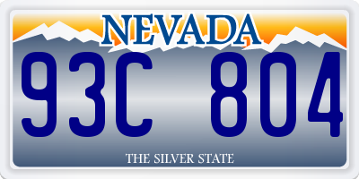 NV license plate 93C804