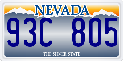 NV license plate 93C805