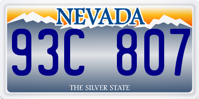 NV license plate 93C807