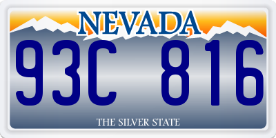 NV license plate 93C816