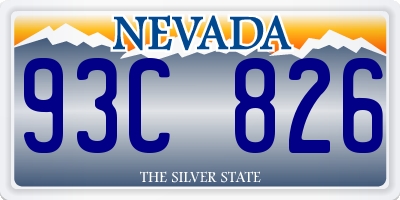 NV license plate 93C826