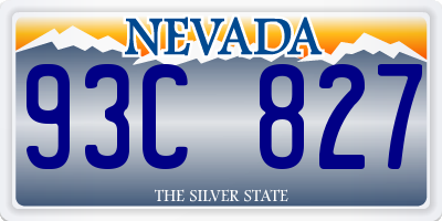 NV license plate 93C827