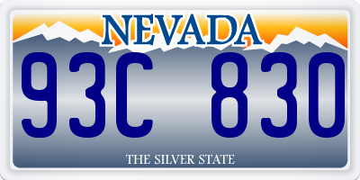 NV license plate 93C830