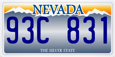 NV license plate 93C831