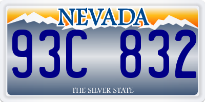 NV license plate 93C832