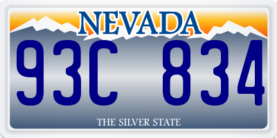 NV license plate 93C834